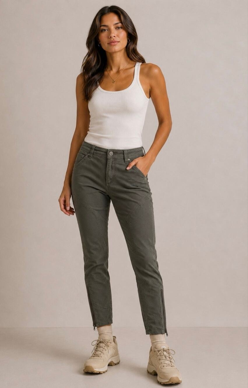 KUHL Womens Inspiratr Ankle Zip Hiking Pant 6249 Size 8 Olive Green